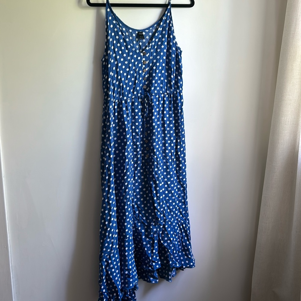 Blue Polka Dot Summer Dress